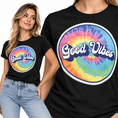DAMSKA ŚMIESZNA KOSZULKA  GOOD VIBES